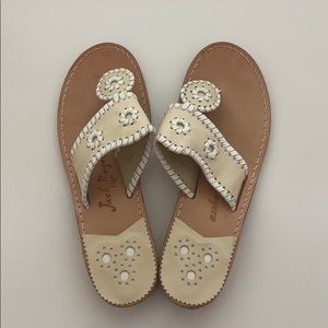 Jack Rogers Sandals - Light Tan & White